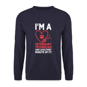 I'm A Veterinary Technician Vet Tech - Unisex Pullover - Navy - Vorne - Alina (178cm) & Michal (187cm)