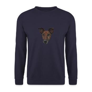 Smooth Fox Terrier Face - Unisex Sweatshirt - navy - Front - Alina (178cm) & Michal (187cm)