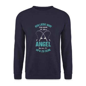 Angel Opa Großvater Opi Enkelkind Enkel Opa - Unisex Pullover - Navy - Vorne - Alina (178cm) & Michal (187cm)