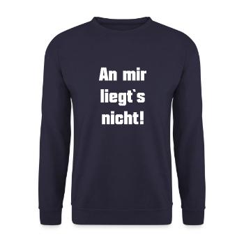 An mir liegt s nicht ! - Unisex Pullover - Navy - Vorne - Alina (178cm) & Michal (187cm)