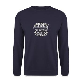 Schlosser Hammer Profi Werkzeug Geschenk - Unisex Pullover - Navy - Vorne - Alina (178cm) & Michal (187cm)