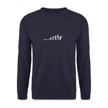 Fliegenfischer Evolution white - Unisex Pullover - Navy - Vorne - Alina (178cm) & Michal (187cm)