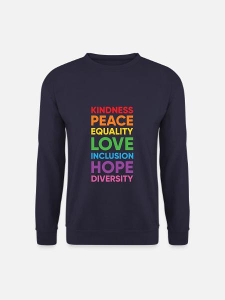 Human Peace Equality Kindness Diversity - Unisex Pullover - Navy