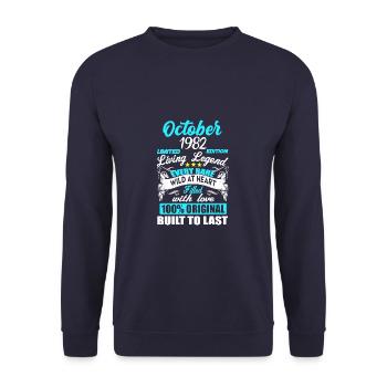 Oktober 1982 - 40. Geburtstag Geschenk. Legende. - Unisex Pullover - Navy - Vorne - Alina (178cm) & Michal (187cm)