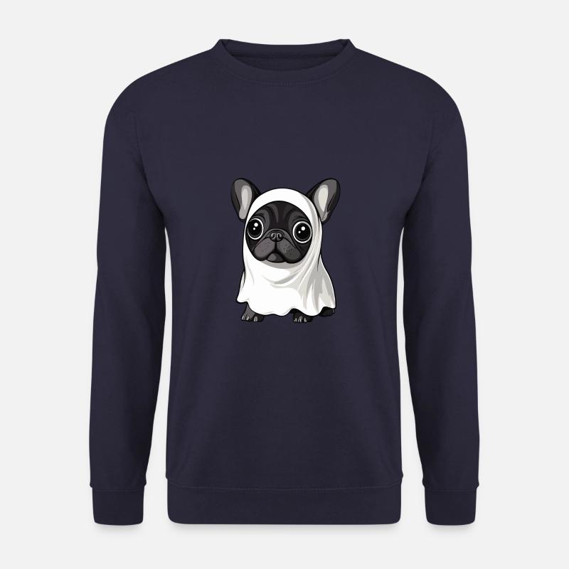 French Buldog Dog Halloween Ghost - Unisex Sweatshirt - navy