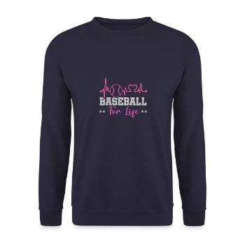 baseball fürs leben - Unisex Pullover - Navy - Vorne - Alina (178cm) & Michal (187cm)