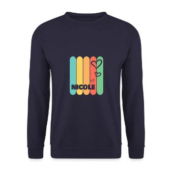 Herzen Nicole - Unisex Pullover - Navy - Vorne - Alina (178cm) & Michal (187cm)