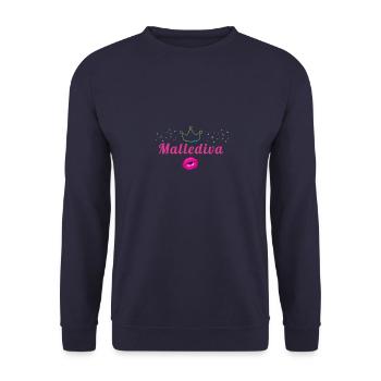Mallediva, Diva, malle, Mallorca,Krone - Unisex Sweatshirt - navy - Front - Alina (178cm) & Michal (187cm)