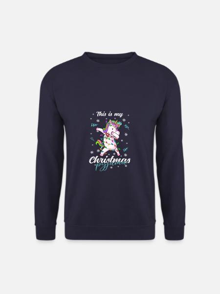 Einhorn Pyjama Weihnachten Schlafen - Unisex Pullover - Navy