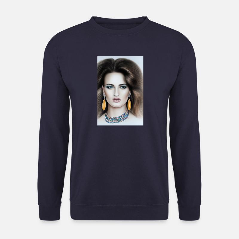 Woman with jewelry - Unisex Sweatshirt - navy