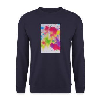Colorful splashes of color - Unisex Sweatshirt - navy - Front - Alina (178cm) & Michal (187cm)