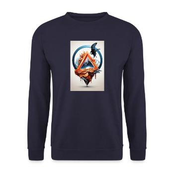 Eagle on melting mountains - Unisex Sweatshirt - navy - Front - Alina (178cm) & Michal (187cm)