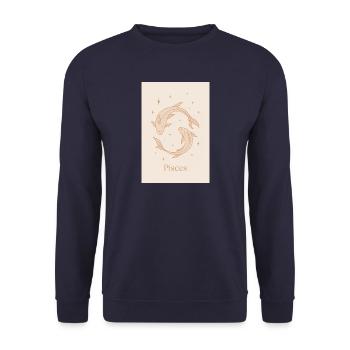 Fische - Unisex Pullover - Navy - Vorne - Alina (178cm) & Michal (187cm)