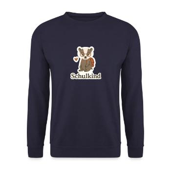 Schulkind - Unisex Pullover - Navy - Vorne - Alina (178cm) & Michal (187cm)