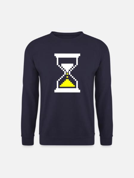 Pixel Hourglass Loading Bar Retro Gaming - Sweat-shirt Unisexe - marine