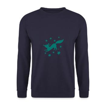 Fuchs - Tier Zoo Tierfreund Naturschutz - Unisex Pullover - Navy - Vorne - Alina (178cm) & Michal (187cm)