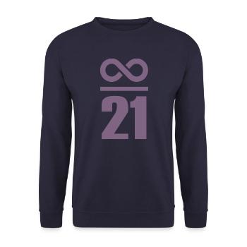Infinite by 21 million Bitcoin - Unisex Sweatshirt - navy - Front - Alina (178cm) & Michal (187cm)