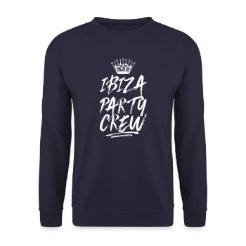 Ibiza Party Crew Spruch - Unisex Pullover - Navy - Vorne - Alina (178cm) & Michal (187cm)