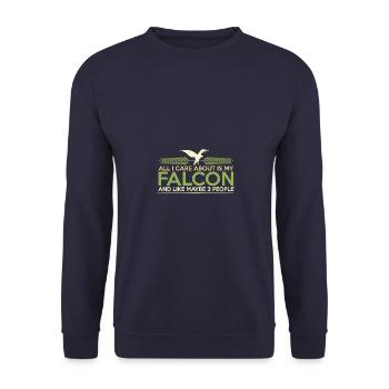 falknerei sport - Unisex Pullover - Navy - Vorne - Alina (178cm) & Michal (187cm)
