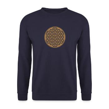 Flower of Life - Vector - 03, 1c, sacred geometry, - Unisex Sweatshirt - navy - Front - Alina (178cm) & Michal (187cm)