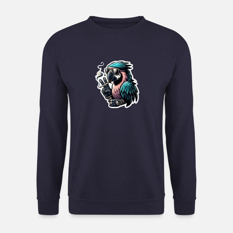Entspannter Papagei mit Sonnenbrille - Unisex Pullover - Navy