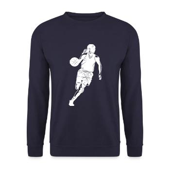 Basketball Woman - Unisex Sweatshirt - navy - Front - Alina (178cm) & Michal (187cm)