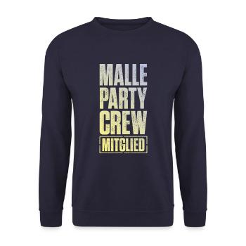 Malle Party Crew Member - Unisex Sweatshirt - navy - Front - Alina (178cm) & Michal (187cm)