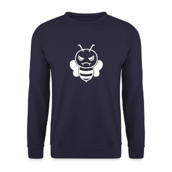 Biene Wespe Hummel Gesicht Tier Witzig Lustig - Unisex Pullover - Navy - Vorne - Alina (178cm) & Michal (187cm)