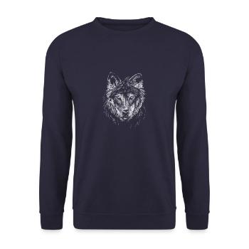 Tête de loup - Sweat-shirt Unisexe - marine - Devant - Alina (178cm) & Michal (187cm)