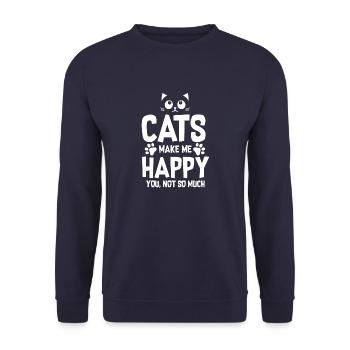 Les chats me rend heureux - vous, non pas tant - Sweat-shirt Unisexe - marine - Devant - Alina (178cm) & Michal (187cm)