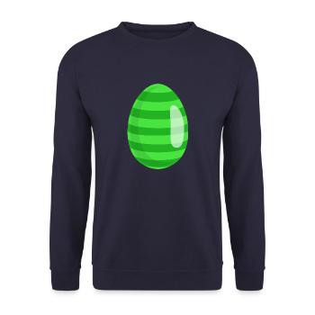 Osterei Grün gestreift - Unisex Pullover - Navy - Vorne - Alina (178cm) & Michal (187cm)