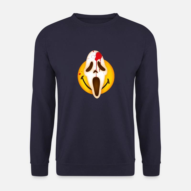 Smiley Scream Mask - Unisex Pullover - Navy