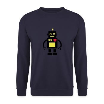 Roboter / Robot #2_3c - Unisex Pullover - Navy - Vorne - Alina (178cm) & Michal (187cm)