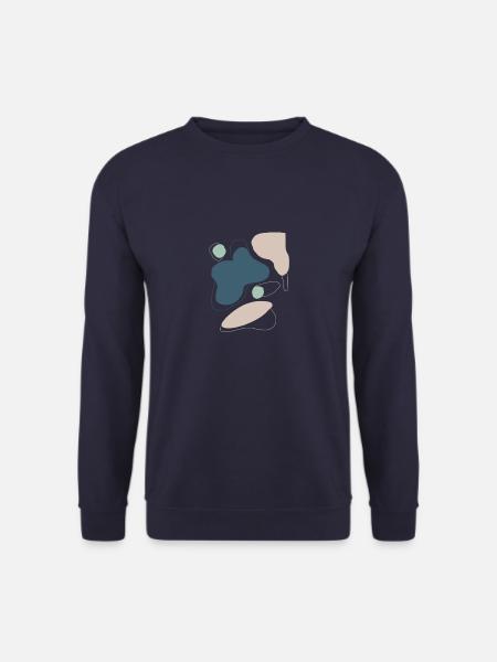 abstrakt blau beige Muster Formen - Unisex Pullover - Navy