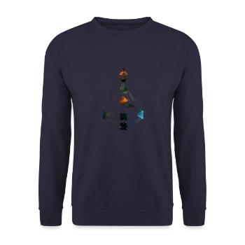 Human Design Chart Universe 2 - Unisex Pullover - Navy - Vorne - Alina (178cm) & Michal (187cm)
