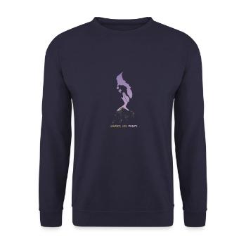 Klettern und Klettern, Klettern und Klettern, Klettern - Unisex Pullover - Navy - Vorne - Alina (178cm) & Michal (187cm)