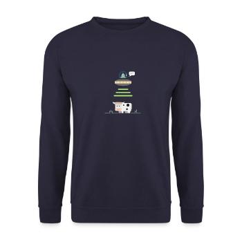 Alien abducting cow - Unisex Sweatshirt - navy - Front - Alina (178cm) & Michal (187cm)