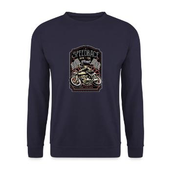 motorcycle - Unisex Sweatshirt - navy - Front - Alina (178cm) & Michal (187cm)