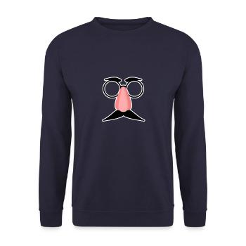 Glasses Mustache Nose - Unisex Sweatshirt - navy - Front - Alina (178cm) & Michal (187cm)