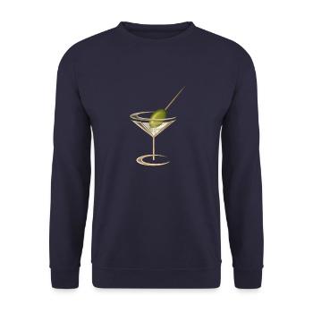 Verre Martini frais avec olive - Sweat-shirt Unisexe - marine - Devant - Alina (178cm) & Michal (187cm)