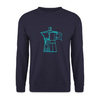 coffeepot Espressokanne Coffeepot - Unisex Pullover - Navy - Vorne - Alina (178cm) & Michal (187cm)