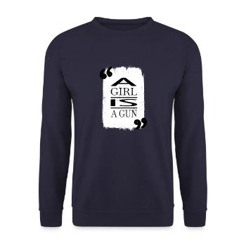 gift girl female black smash the patriarchy - Unisex Sweatshirt - navy - Front - Alina (178cm) & Michal (187cm)