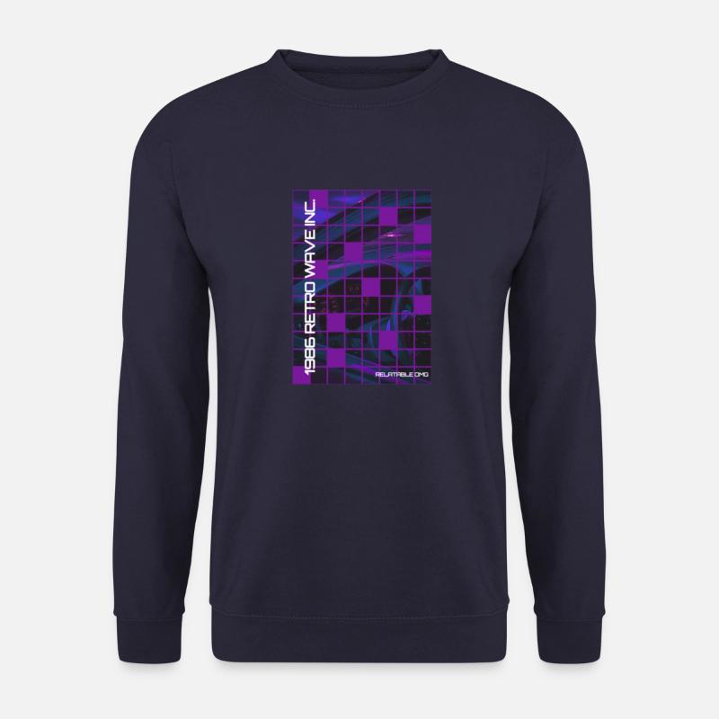 '86 Retro Wave Synthwave Car Interior - Unisex Pullover - Navy