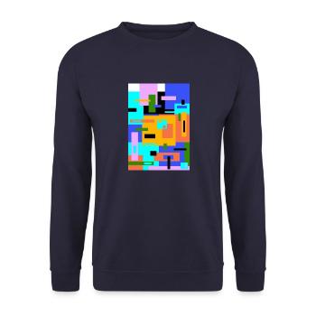 Abstrakte Malerei - Unisex Pullover - Navy - Vorne - Alina (178cm) & Michal (187cm)