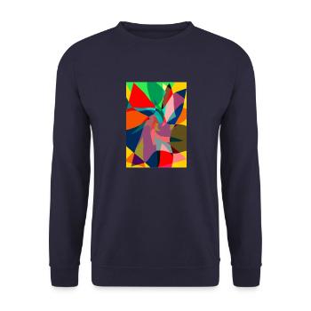 Abstract painting. Abstract paint - Unisex Sweatshirt - navy - Front - Alina (178cm) & Michal (187cm)
