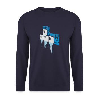 its what moves me - Unisex Pullover - Navy - Vorne - Alina (178cm) & Michal (187cm)