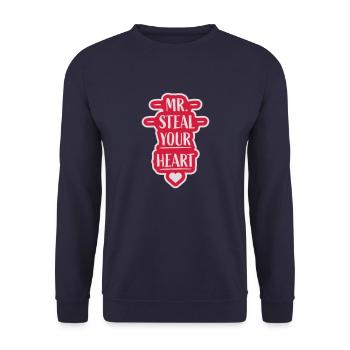 Mr steal your heart - Unisex Sweatshirt - navy - Front - Alina (178cm) & Michal (187cm)