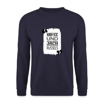 hundehalter kaffeeliebhaber humor koffein - Unisex Pullover - Navy - Vorne - Alina (178cm) & Michal (187cm)