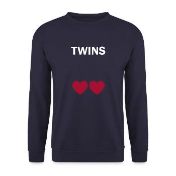 Schwangerschaft Babyparty Babyshower Boy Girl - Unisex Pullover - Navy - Vorne - Alina (178cm) & Michal (187cm)