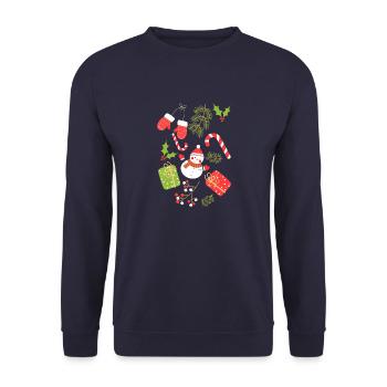 Christmas Time - Christmas Tree Decorations - Christmas - Unisex Sweatshirt - navy - Front - Alina (178cm) & Michal (187cm)